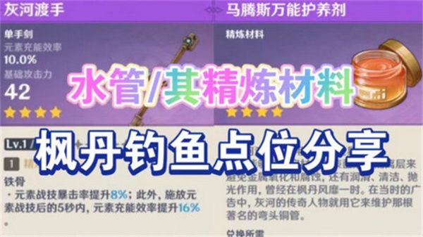 《原神》灰河渡手钓鱼地点分布图灰河渡手精炼材料钓鱼点位攻略1