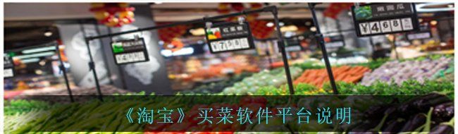 《淘宝》买菜软件平台说明