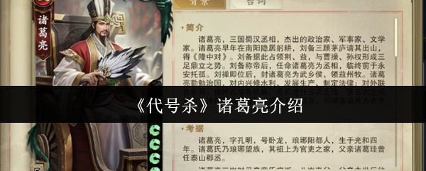 《代号杀》诸葛亮介绍