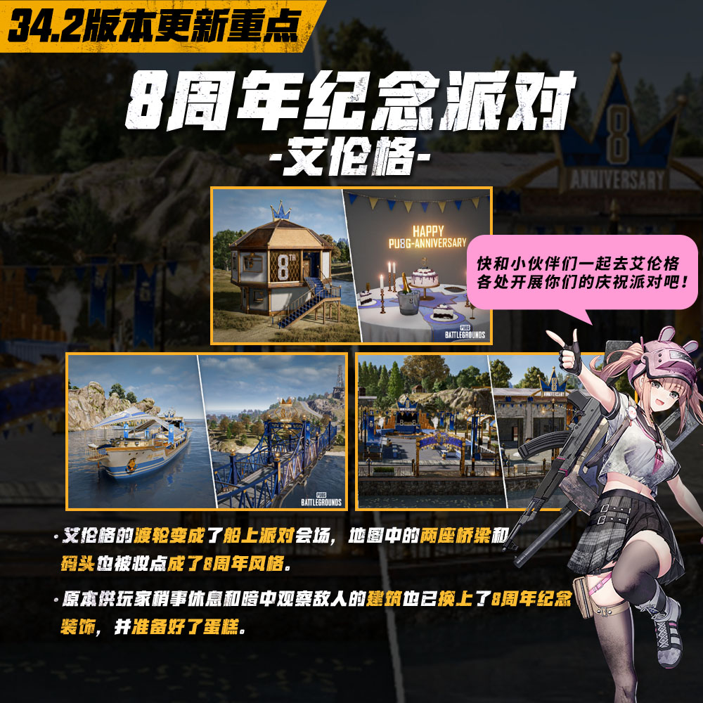 8载同行, 吃鸡有你 PUBG34.2版本更新八周年庆典开启