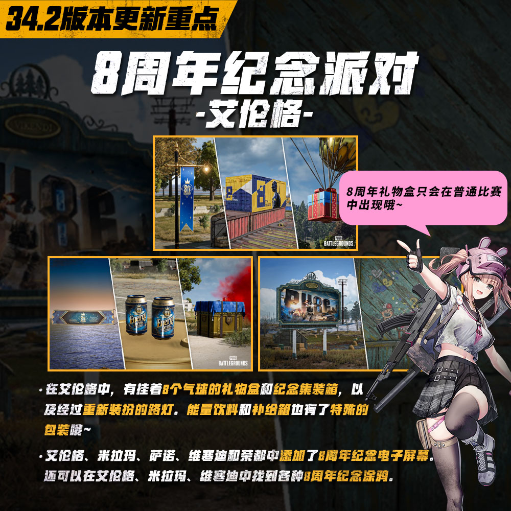 8载同行, 吃鸡有你 PUBG34.2版本更新八周年庆典开启
