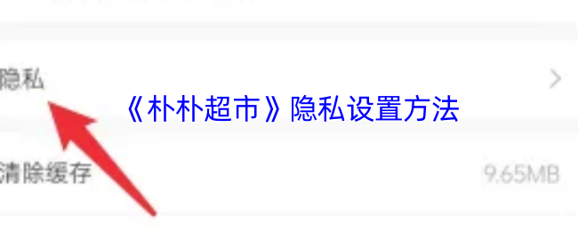 《朴朴超市》隐私设置方法