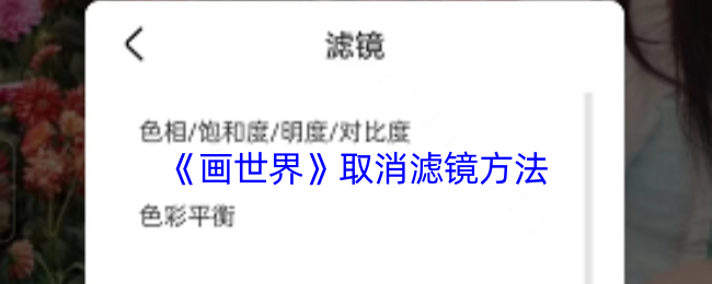 《画世界》取消滤镜方法